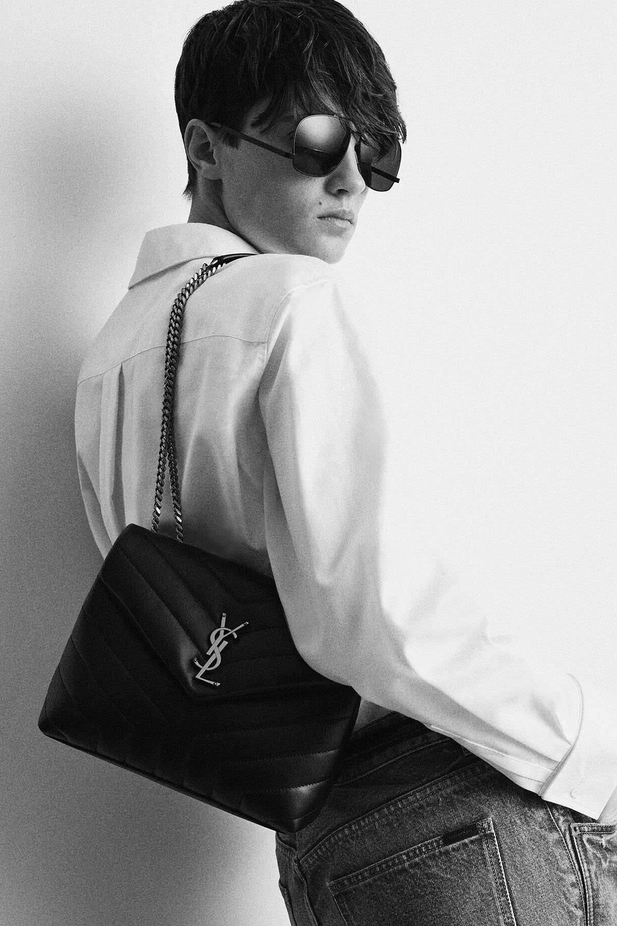 Saint Laurent Logolu Small Deri Omuz Çantası