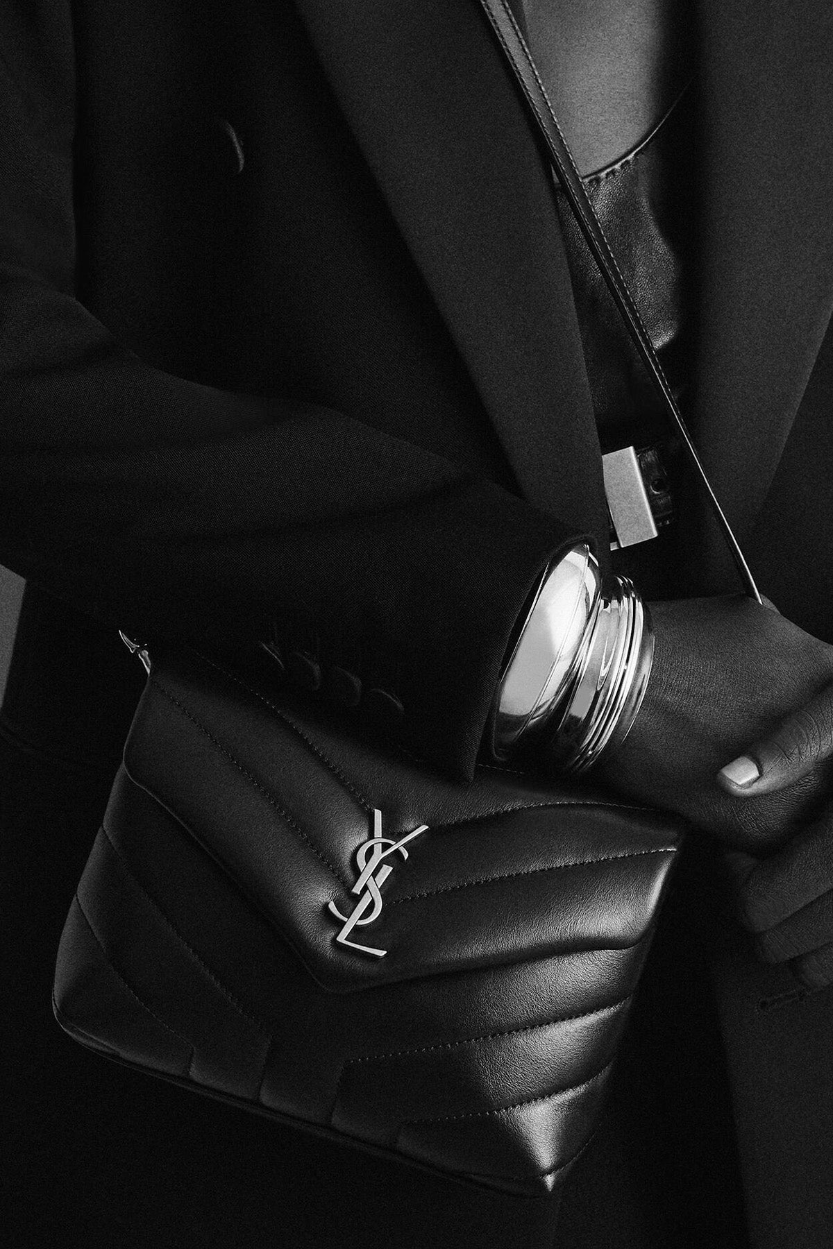 Saint Laurent Logolu Mini Deri Omuz Çantası