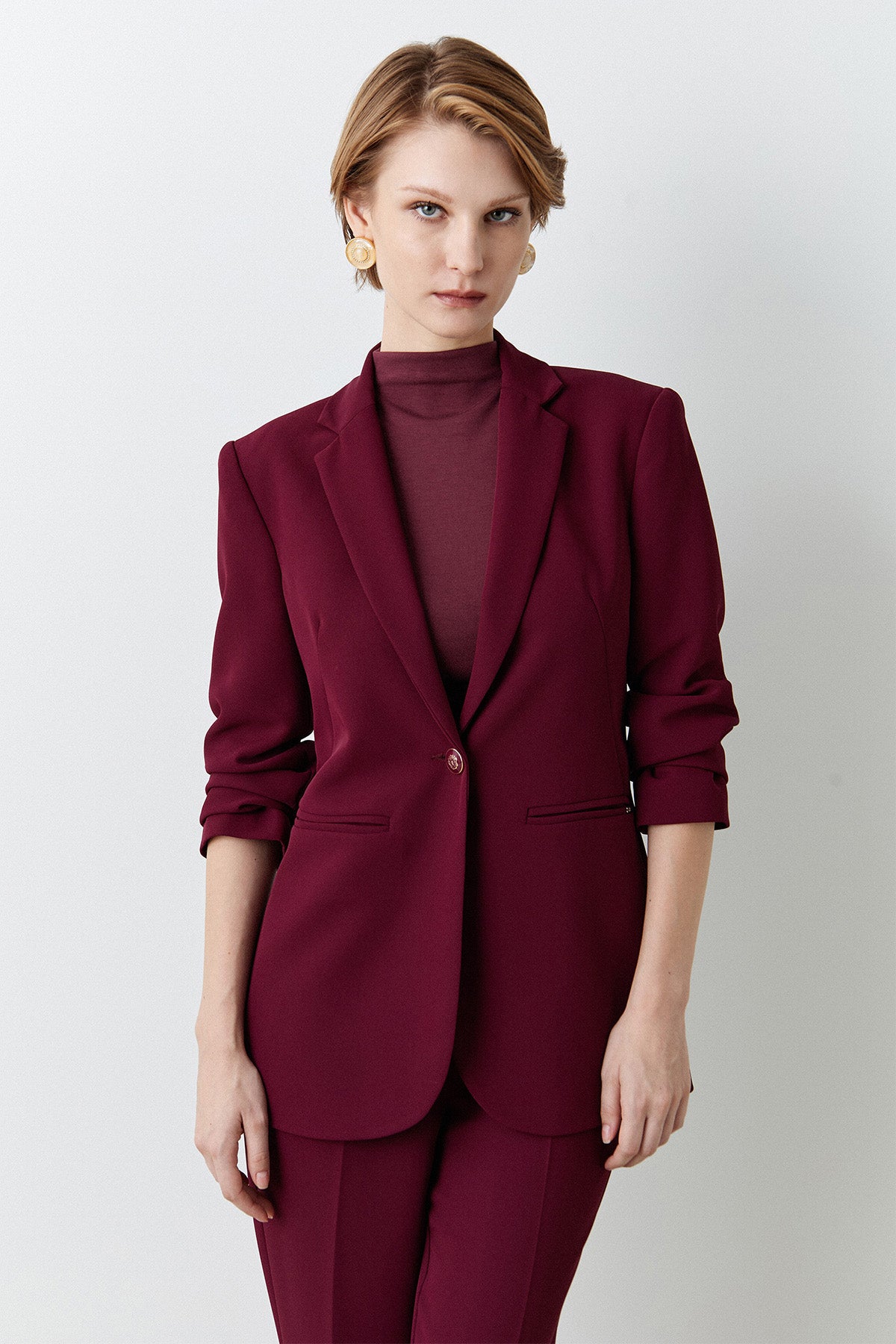 Bsb Tek Düğmeli Blazer Ceket-Ceket-Libas