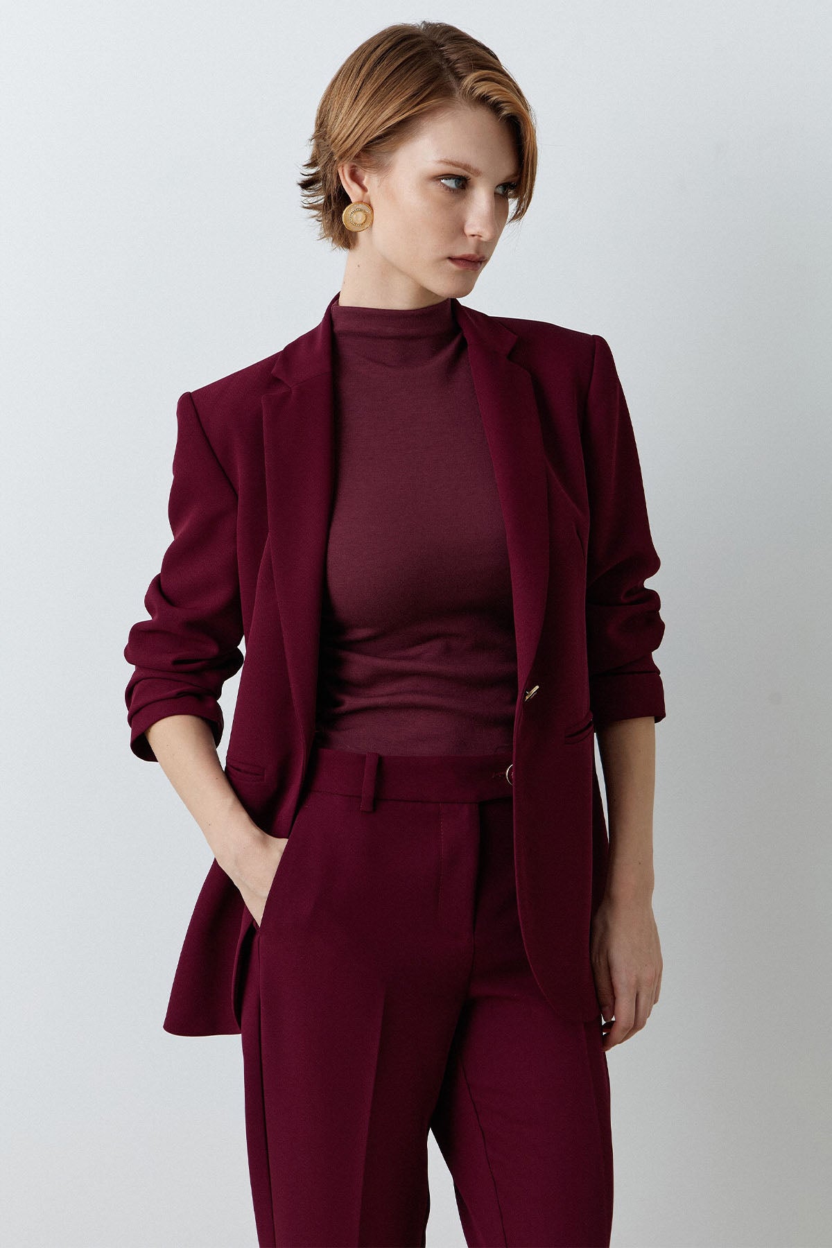 Bsb Tek Düğmeli Blazer Ceket-Ceket-Libas