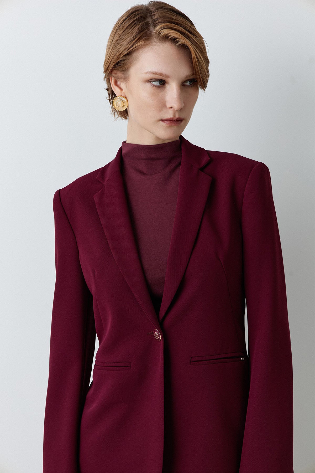 Bsb Tek Düğmeli Blazer Ceket-Ceket-Libas