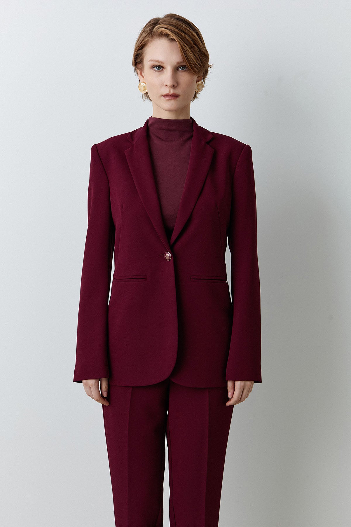 Bsb Tek Düğmeli Blazer Ceket-Ceket-Libas