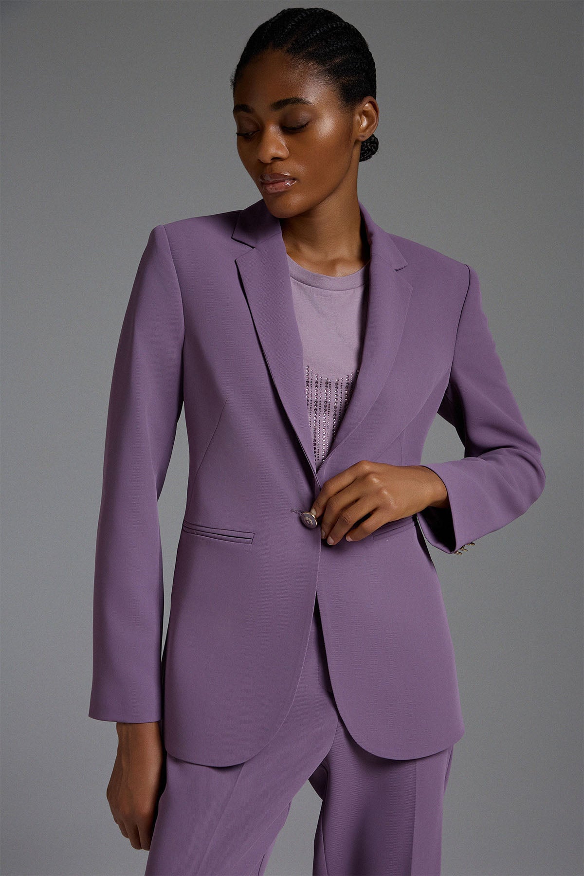 Bsb Tek Düğmeli Blazer Ceket-Ceket-Libas