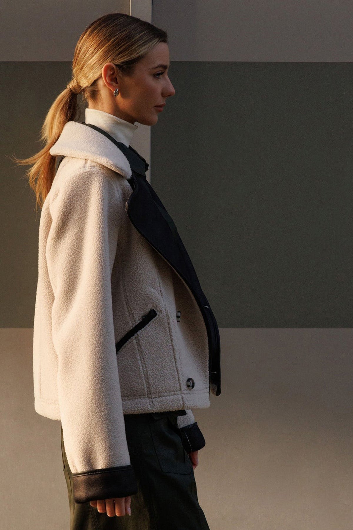 Urbancode Çift Taraflı Kürklü Kruvaze Deri Mont