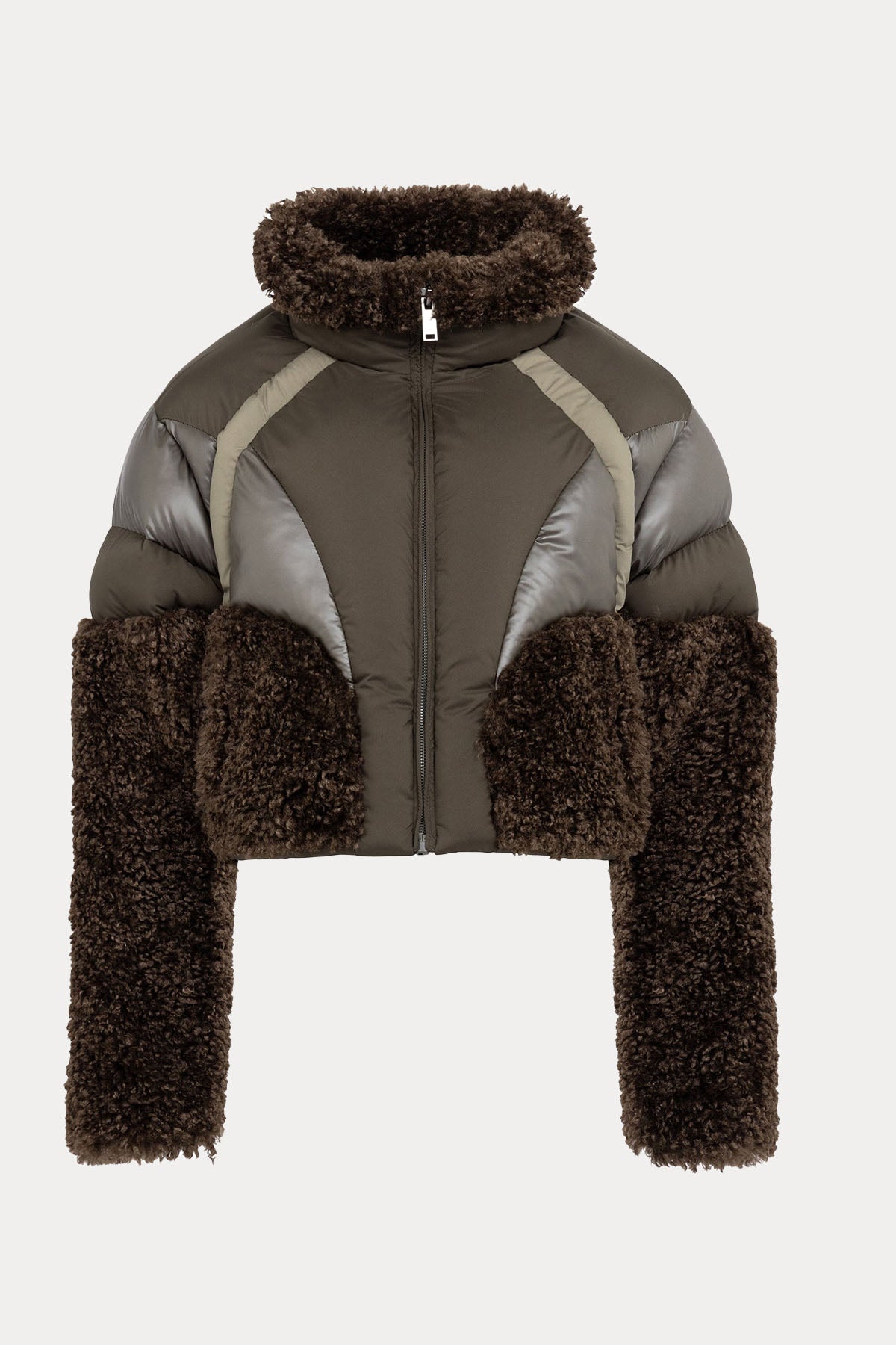 Vegancode Kürklü Crop Puffer Mont