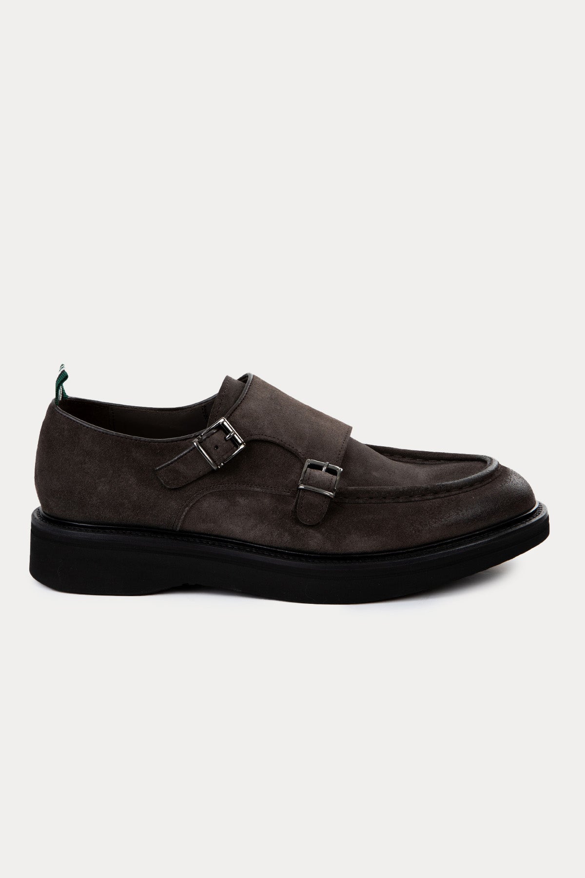 Green George Çift Tokalı Süet Loafer Ayakkabı