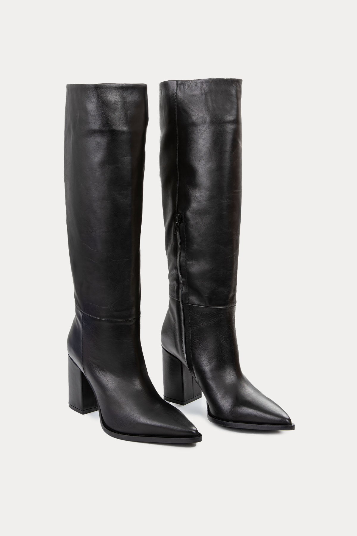 Albano Sivri Burunlu Topuklu Deri Çizme