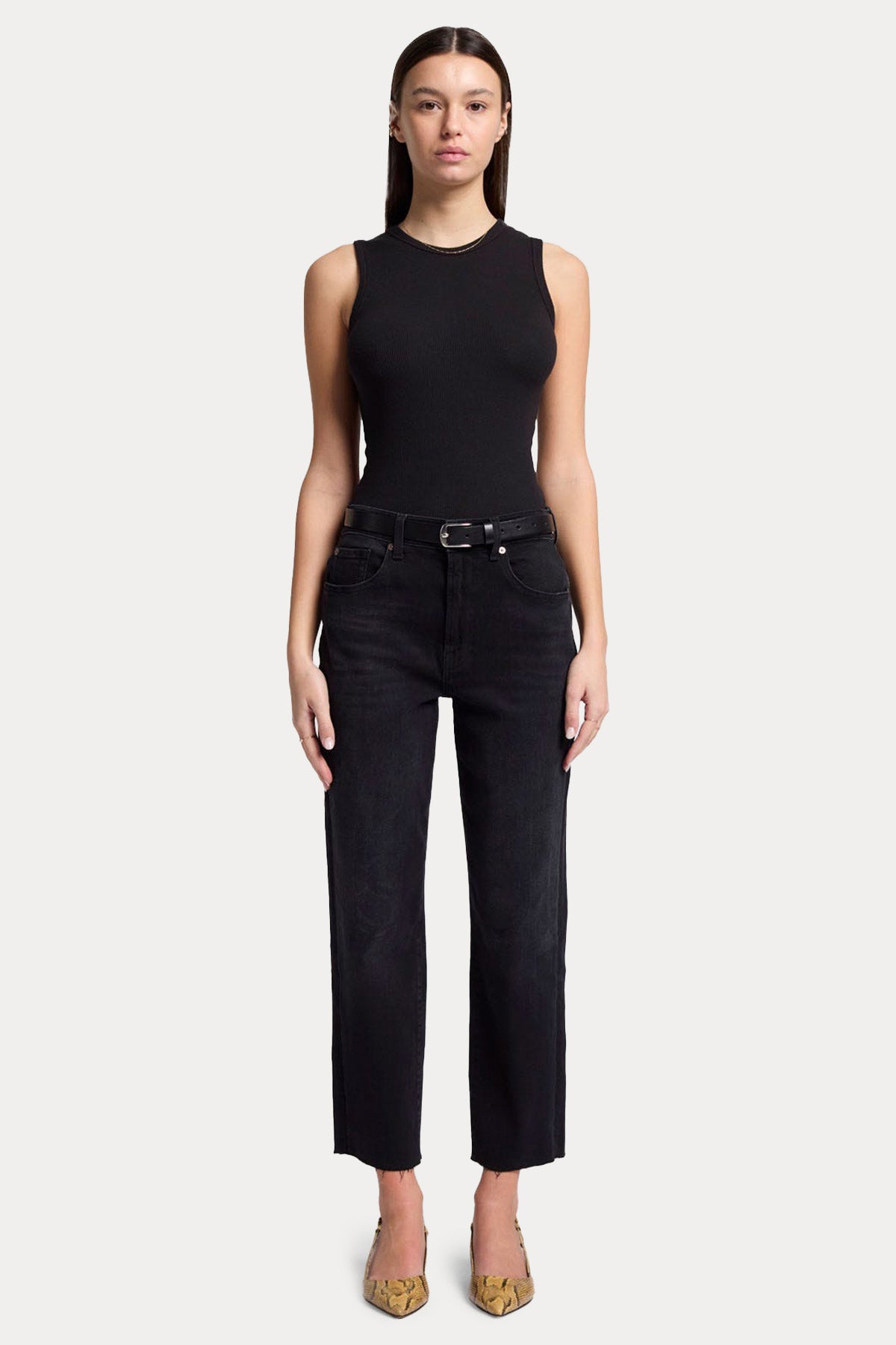 7 For All Mankind The Modern Straight Fit Yüksek Bel Jeans-Jeans-Libas