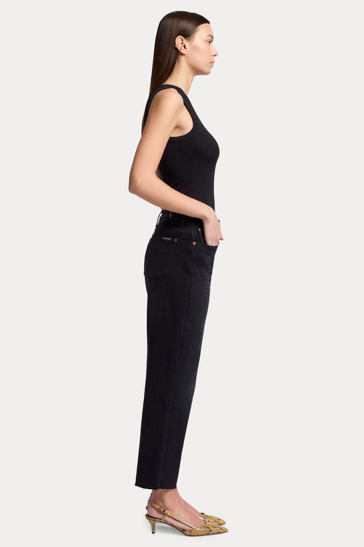 7 For All Mankind The Modern Straight Fit Yüksek Bel Jeans-Jeans-Libas