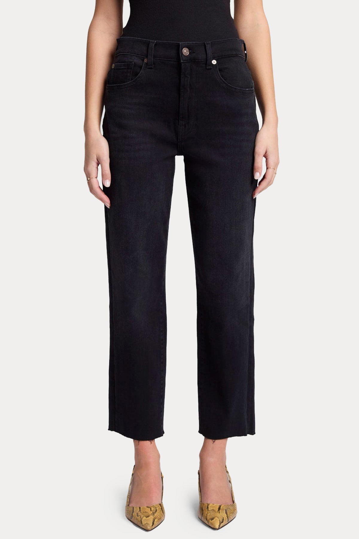 7 For All Mankind The Modern Straight Fit Yüksek Bel Jeans-Jeans-Libas