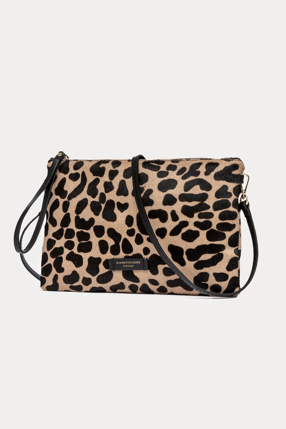Gianni Chiarini Hermy Leopar Desenli Tay Tüyü Omuz Çantası