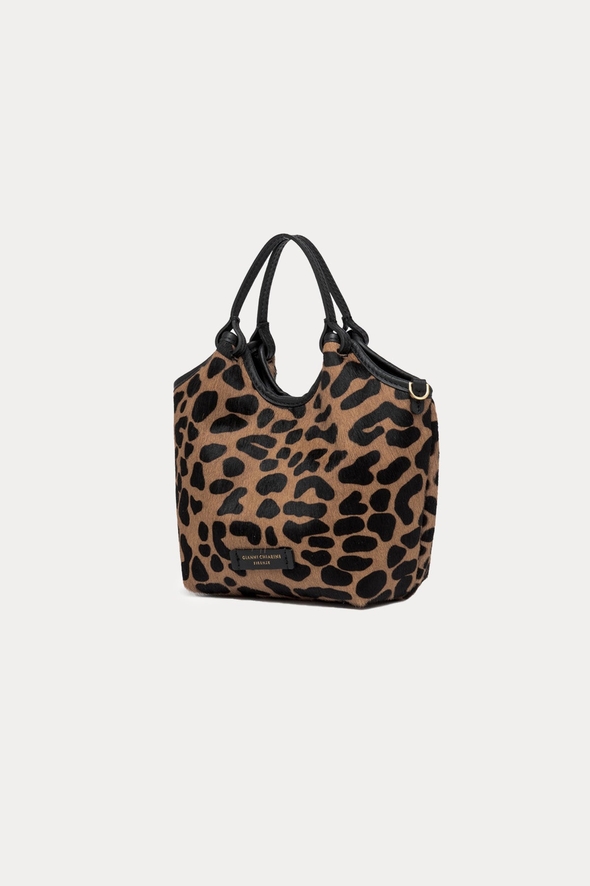 Gianni Chiarini Dua Tay Tüyü Leopar Desenli Çanta