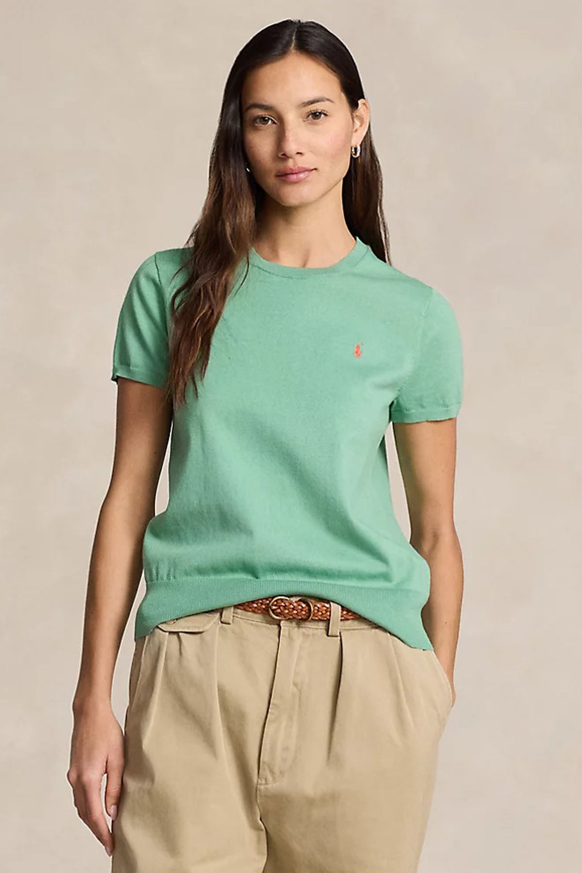 Polo Ralph Lauren Yuvarlak Yaka Logolu İnce Örgü Triko