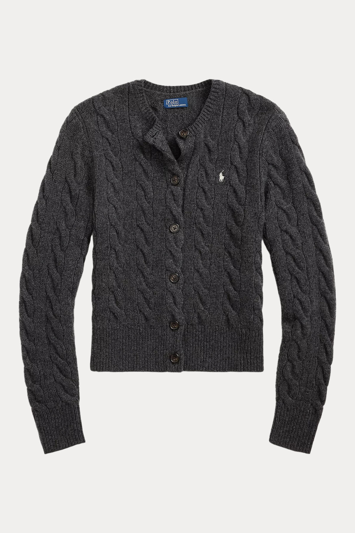 Polo Ralph Lauren Slim Fit Kaşmirli Saç Örgü Yün Triko Ceket