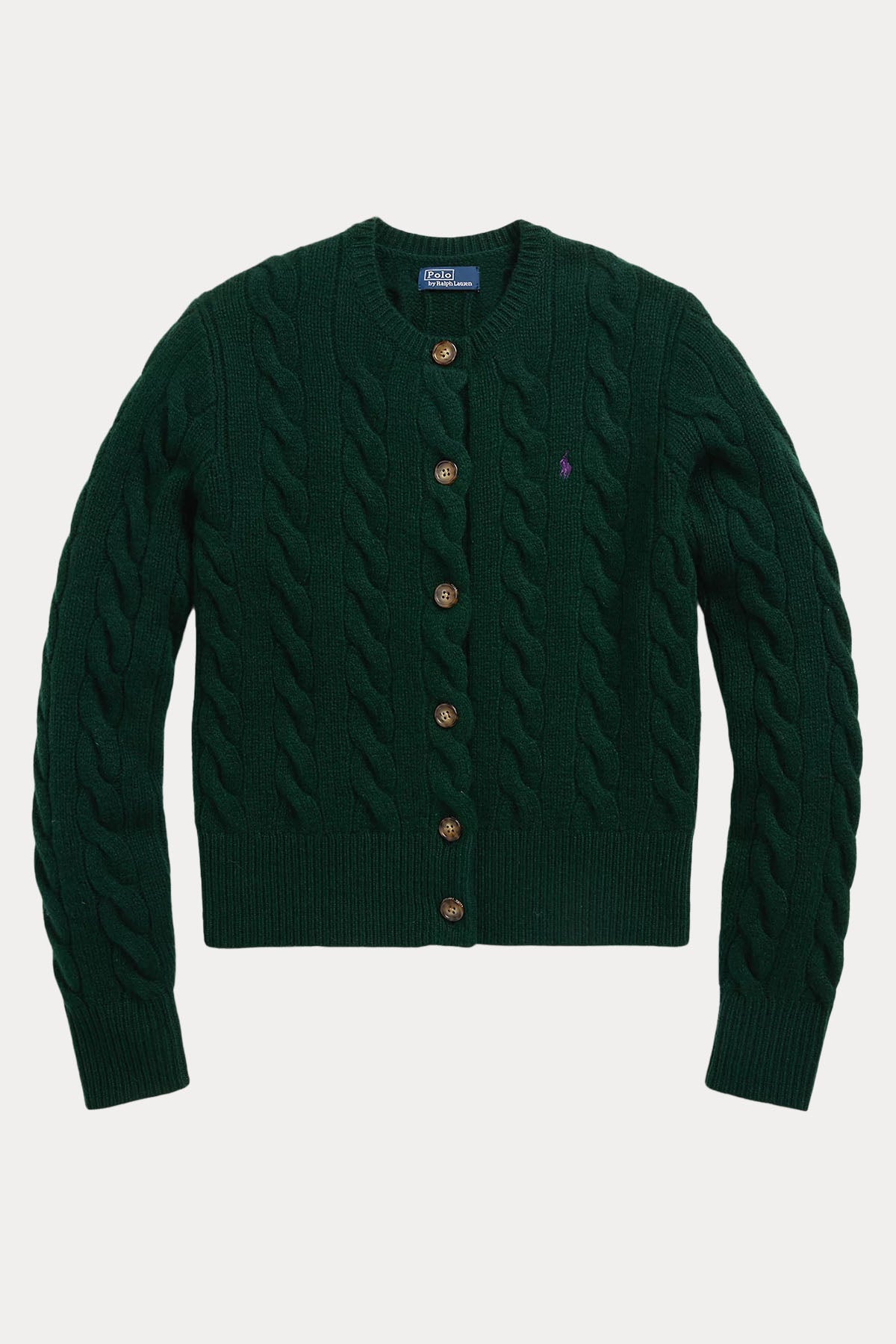 Polo Ralph Lauren Slim Fit Kaşmir Saç Örgü Yün Triko Ceket