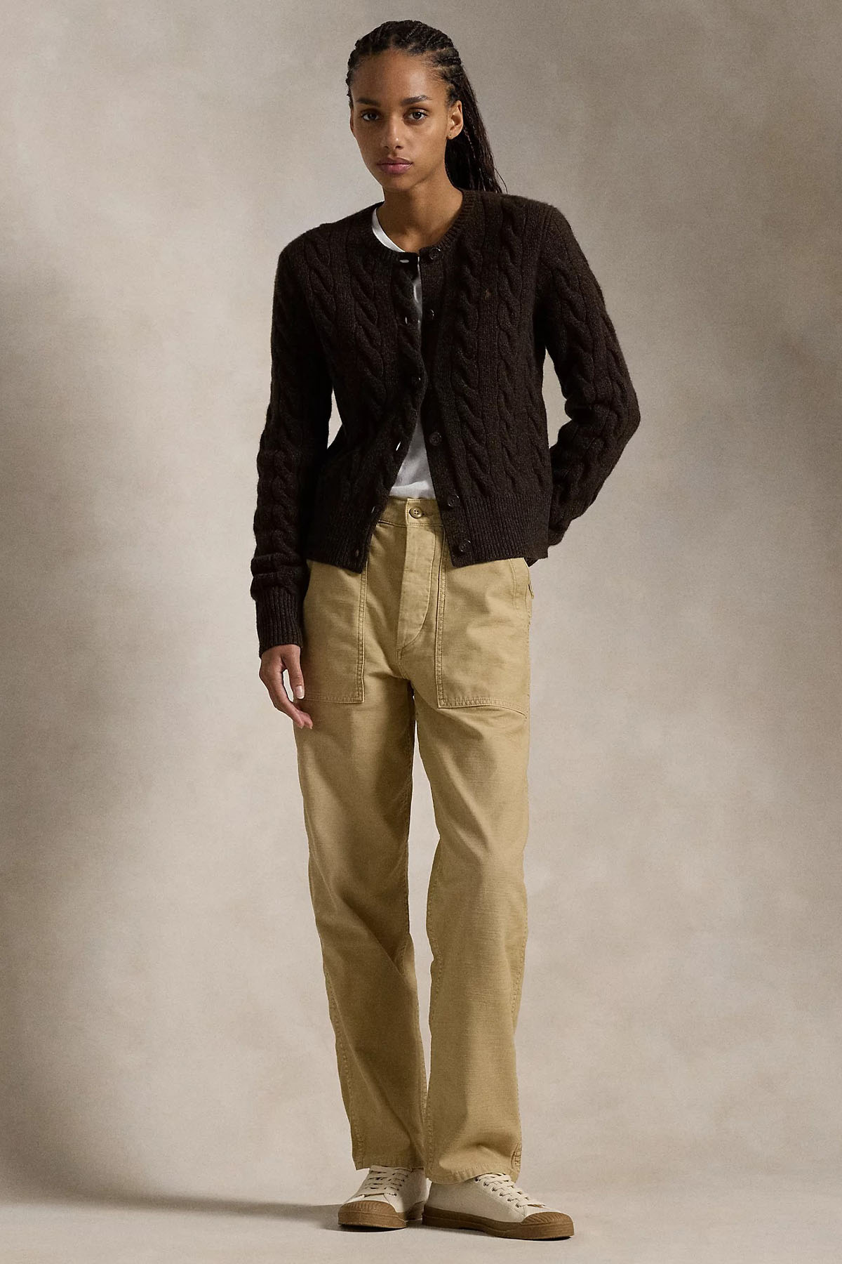 Polo Ralph Lauren Slim Fit Kaşmir Saç Örgü Yün Triko Ceket-Ceket-Libas