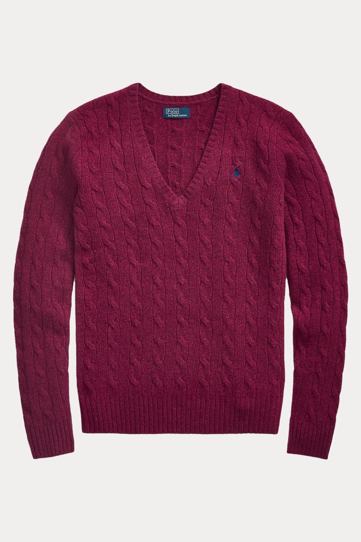 Polo Ralph Lauren Kaşmir Slim Fit V Yaka Saç Örgü Yün Triko