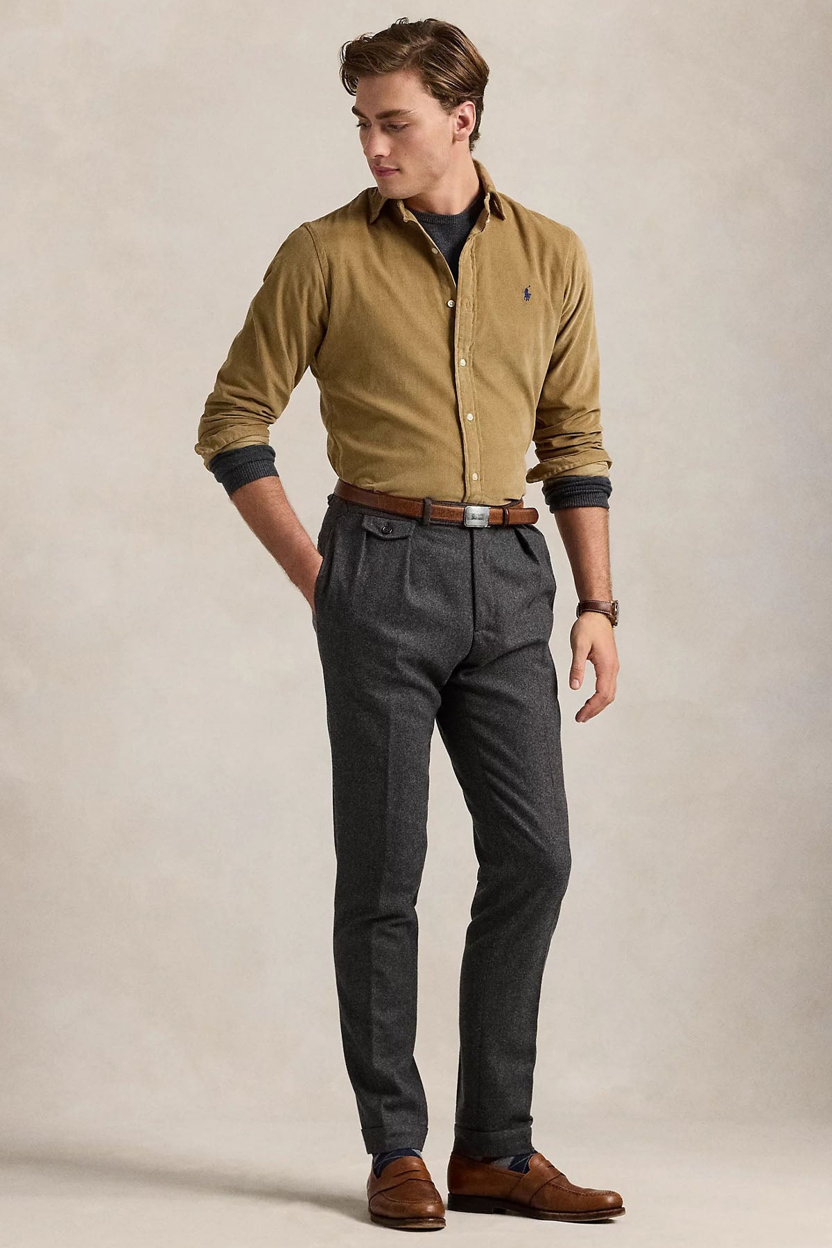 Polo Ralph Lauren Custom Fit Fitilli Kadife Gömlek-Gömlek-Libas