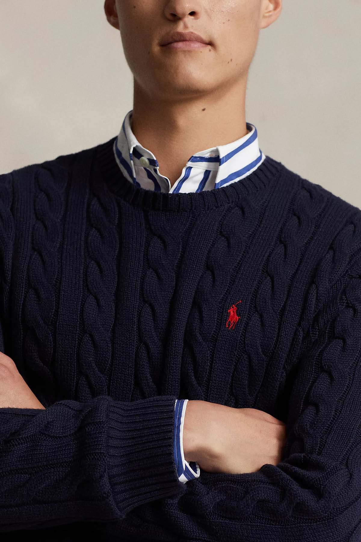 Polo Ralph Lauren Yuvarlak Yaka Saç Örgü Triko-Triko-Libas