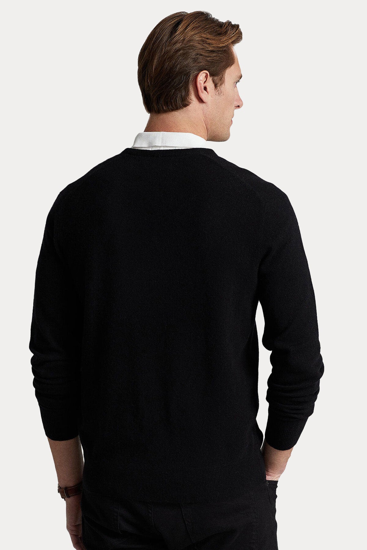 Polo Ralph Lauren V Yaka İnce Örgü Yün Triko-Triko-Libas