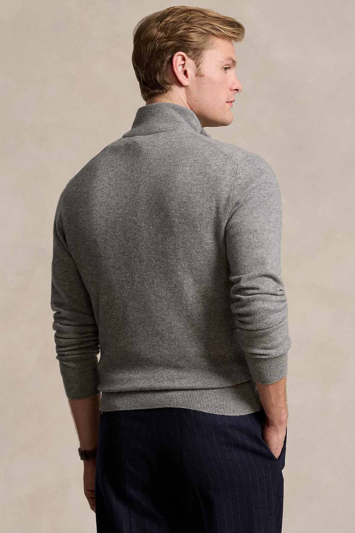 Polo Ralph Lauren Dik Yaka Yarım Fermuarlı İnce Örgü Yün Triko