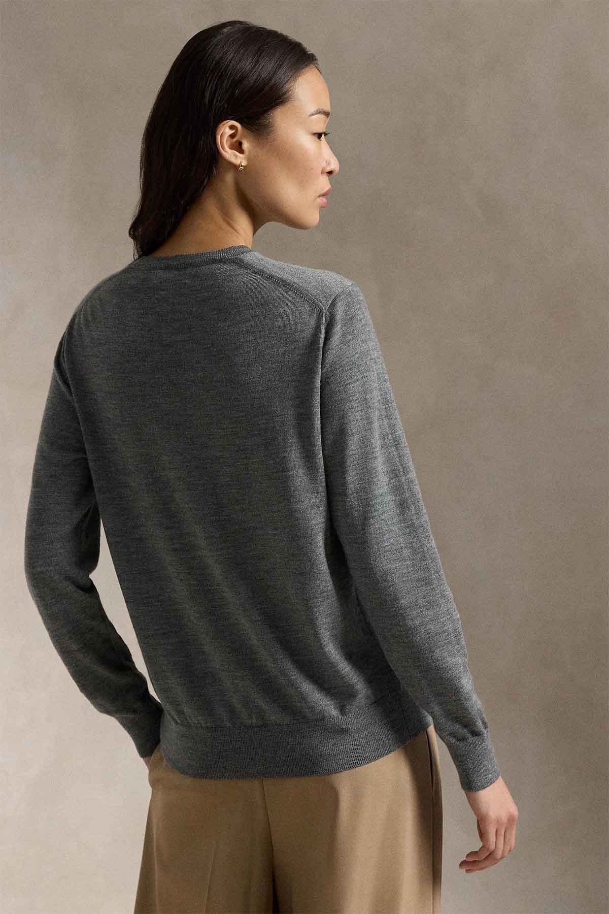 Polo Ralph Lauren Yuvarlak Yaka İnce Örgü Yün Triko