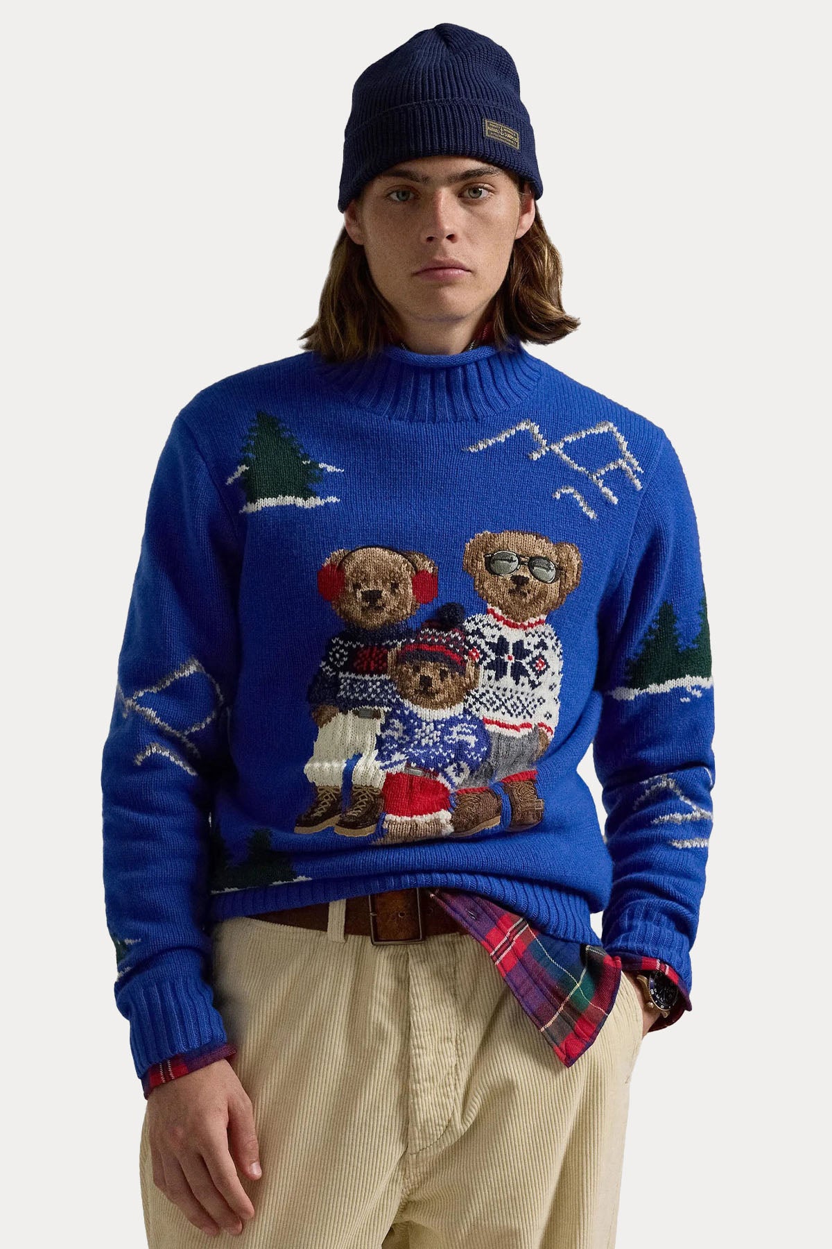 Polo Ralph Lauren Unisex Polo Bear Aile Temalı Örgü Yün Triko-Triko-Libas