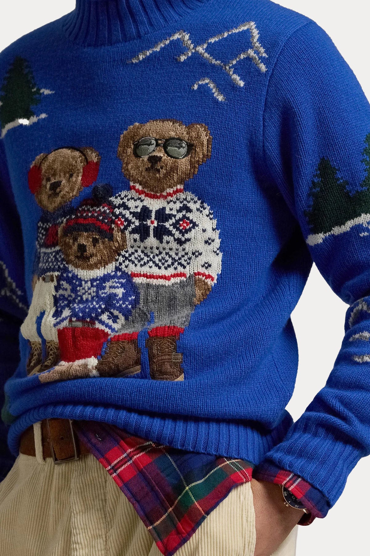Polo Ralph Lauren Unisex Polo Bear Aile Temalı Örgü Yün Triko-Triko-Libas