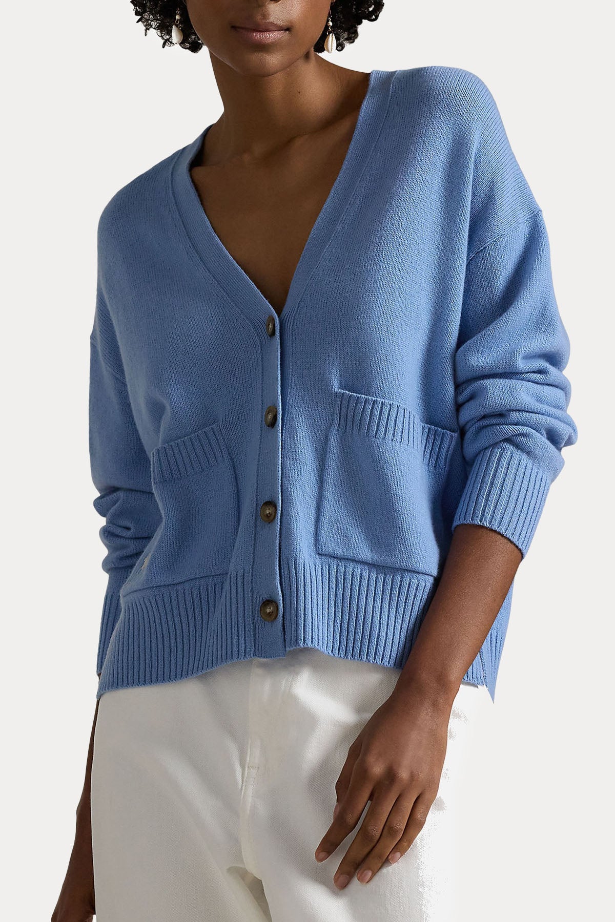 Polo Ralph Lauren V Yaka Kaşmir Örgü Yün Triko Ceket