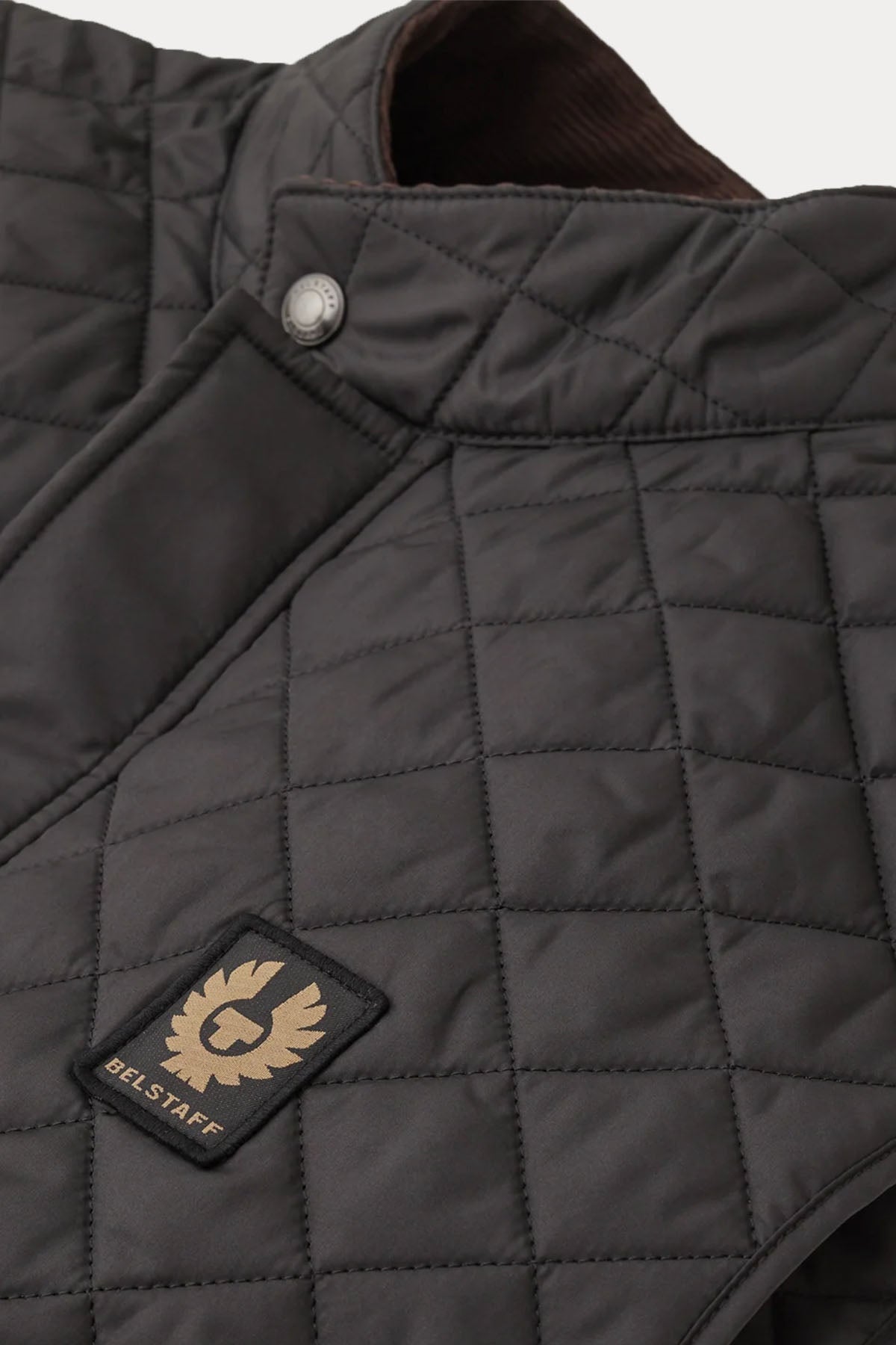 Belstaff Icon Gilet Dik Yaka Kapitone Puffer Yelek-Yelek-Libas