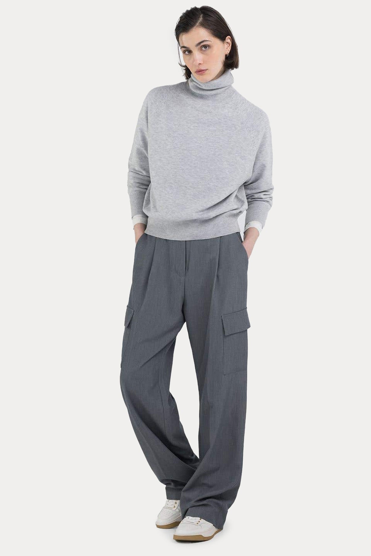 Replay Geniş Kesim Tek Pileli Kargo Pantolon