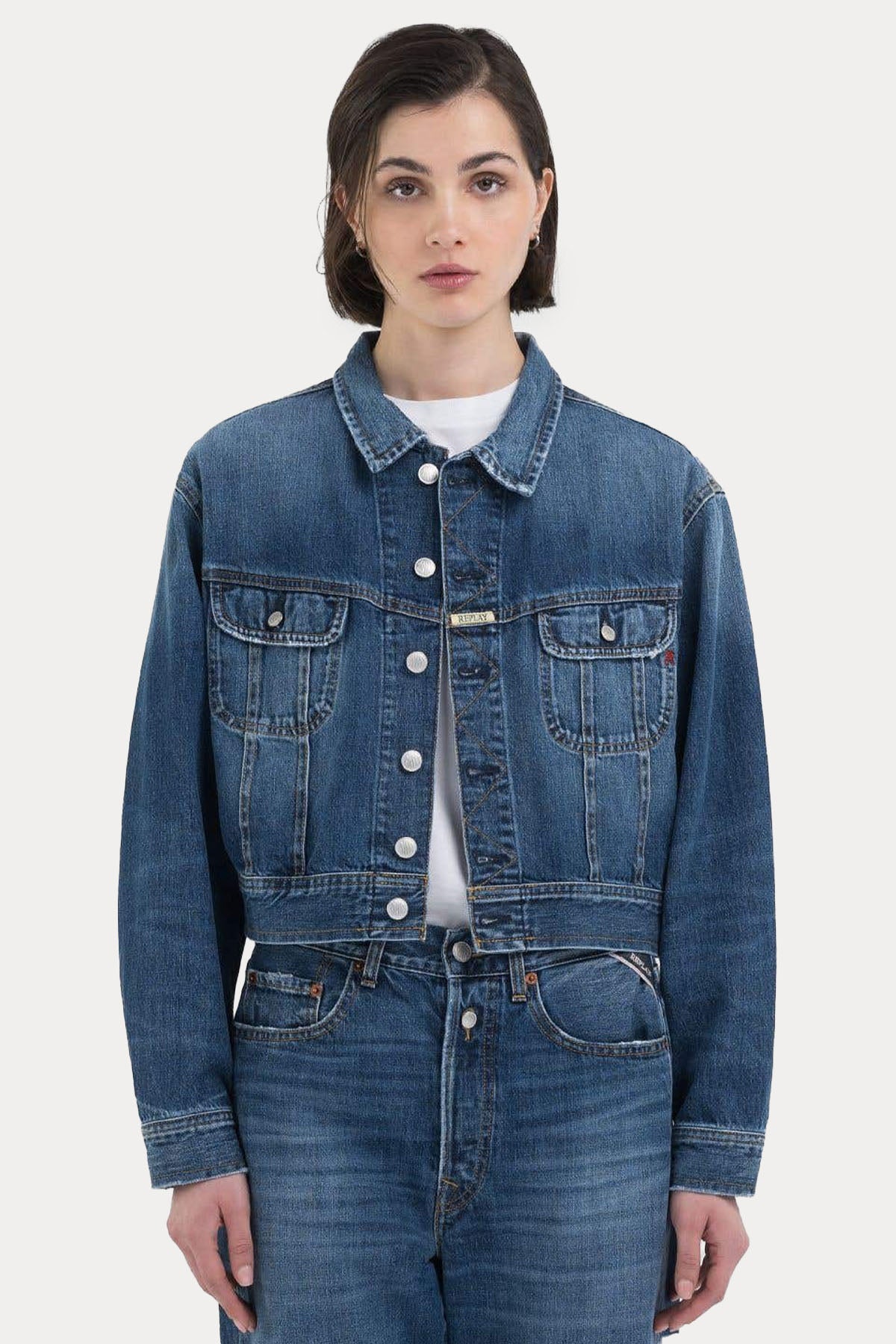 Replay Spor Cepli Denim Ceket