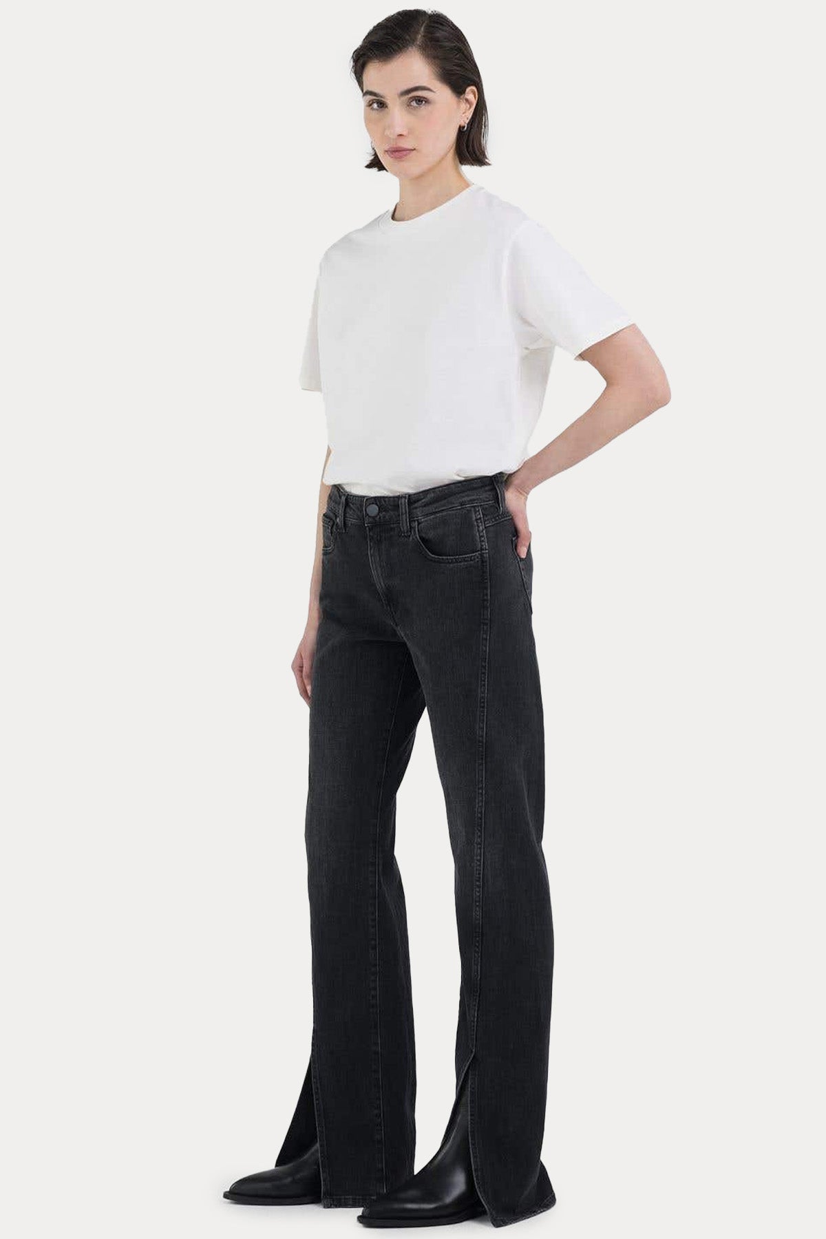 Replay Perlie Yırtmaçlı İspanyol Paça Jeans-Jeans-Libas