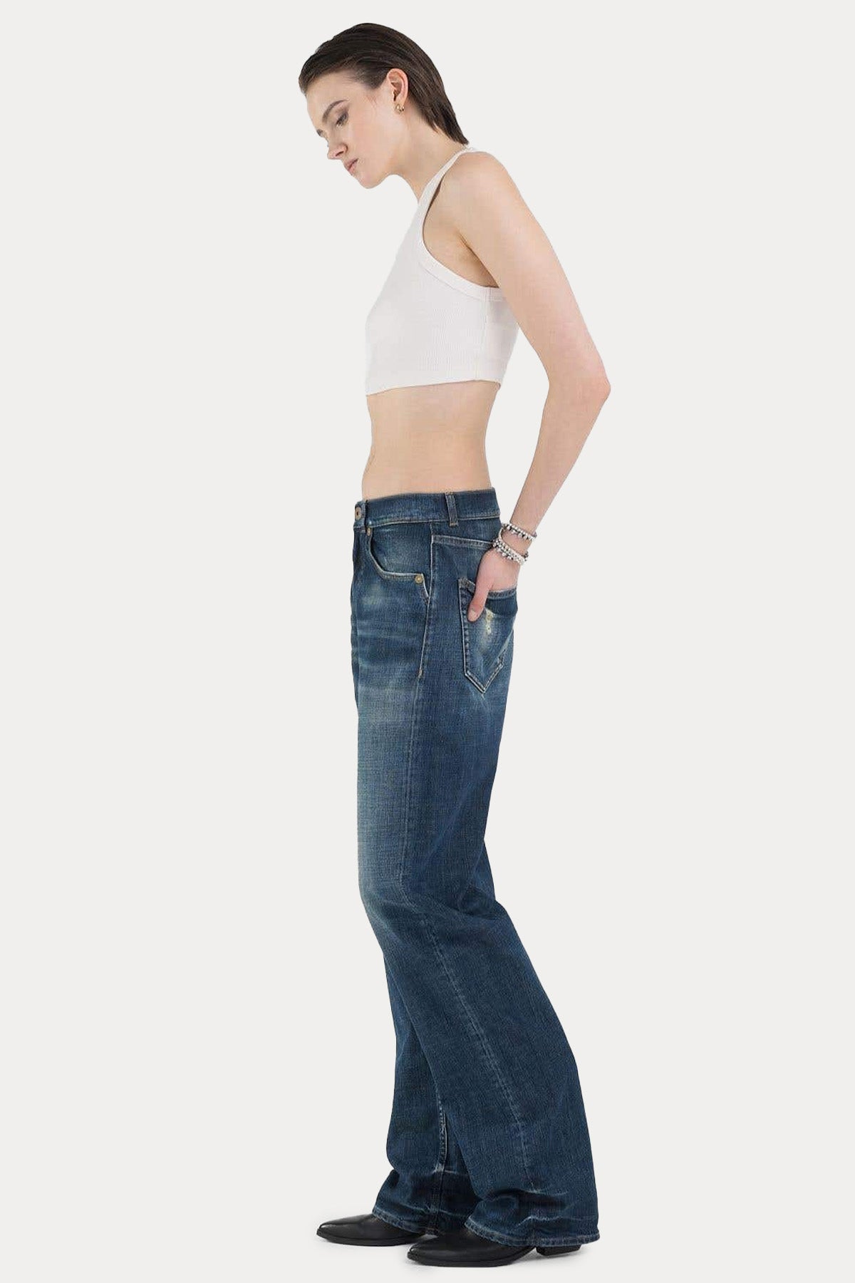 Replay Relaxed Fit Vintage Yıkamalı Jeans-Jeans-Libas