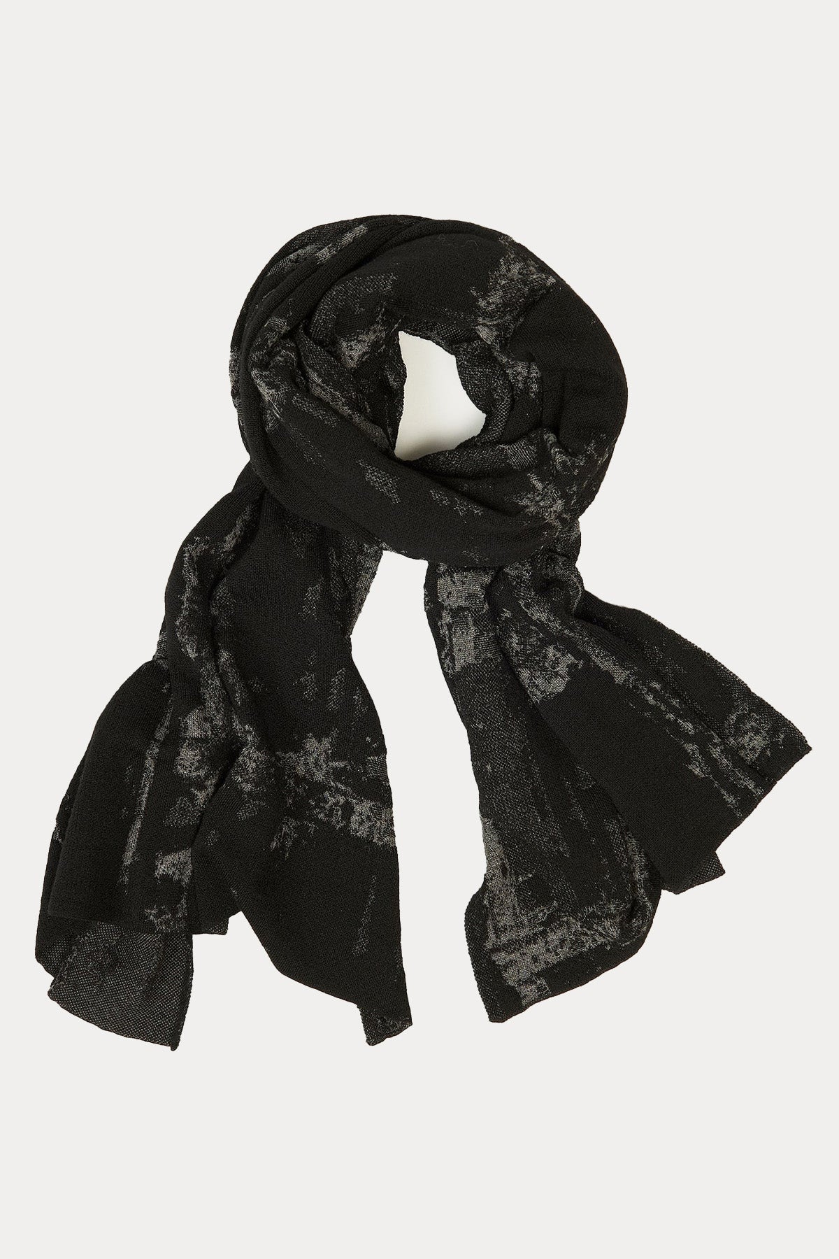 Transit Desenli İnce Örgü Yün Atkı