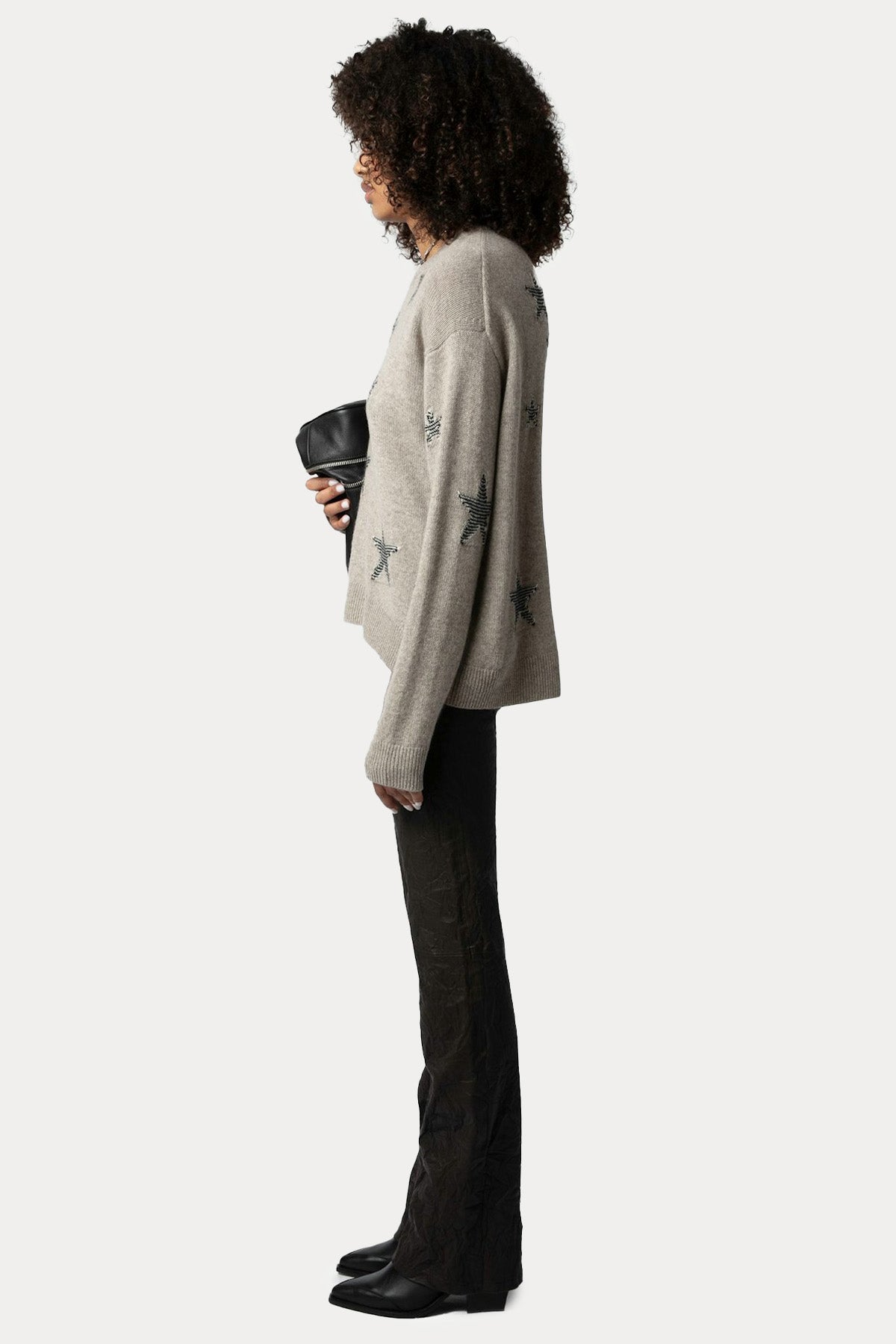 Zadig & Voltaire İkonik Yıldız Logolu İnce Örgü Kaşmir Triko