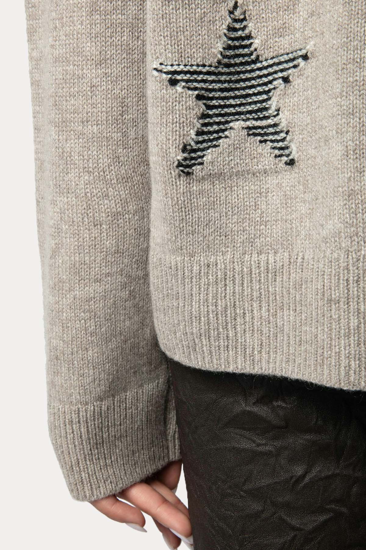 Zadig & Voltaire İkonik Yıldız Logolu İnce Örgü Kaşmir Triko