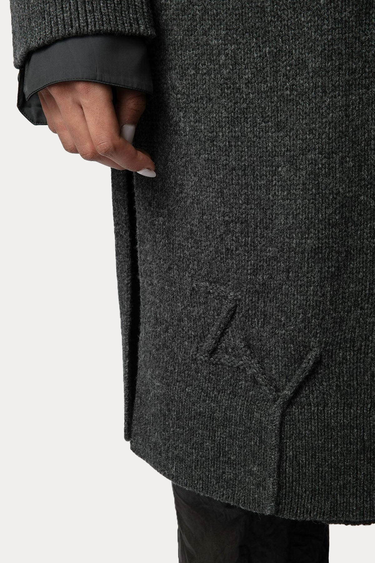 Zadig & Voltaire Logo Desenli Örgü Yün Triko Ceket