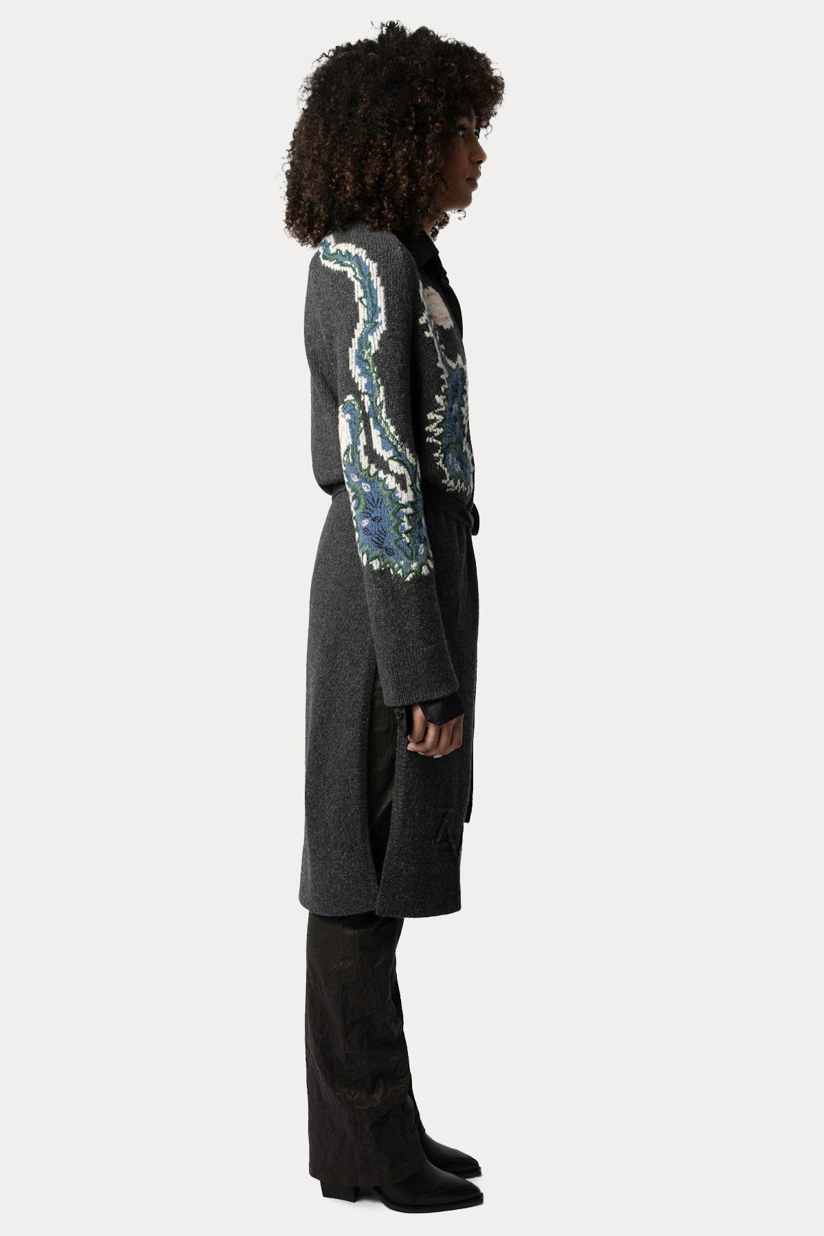 Zadig & Voltaire Logo Desenli Örgü Yün Triko Ceket