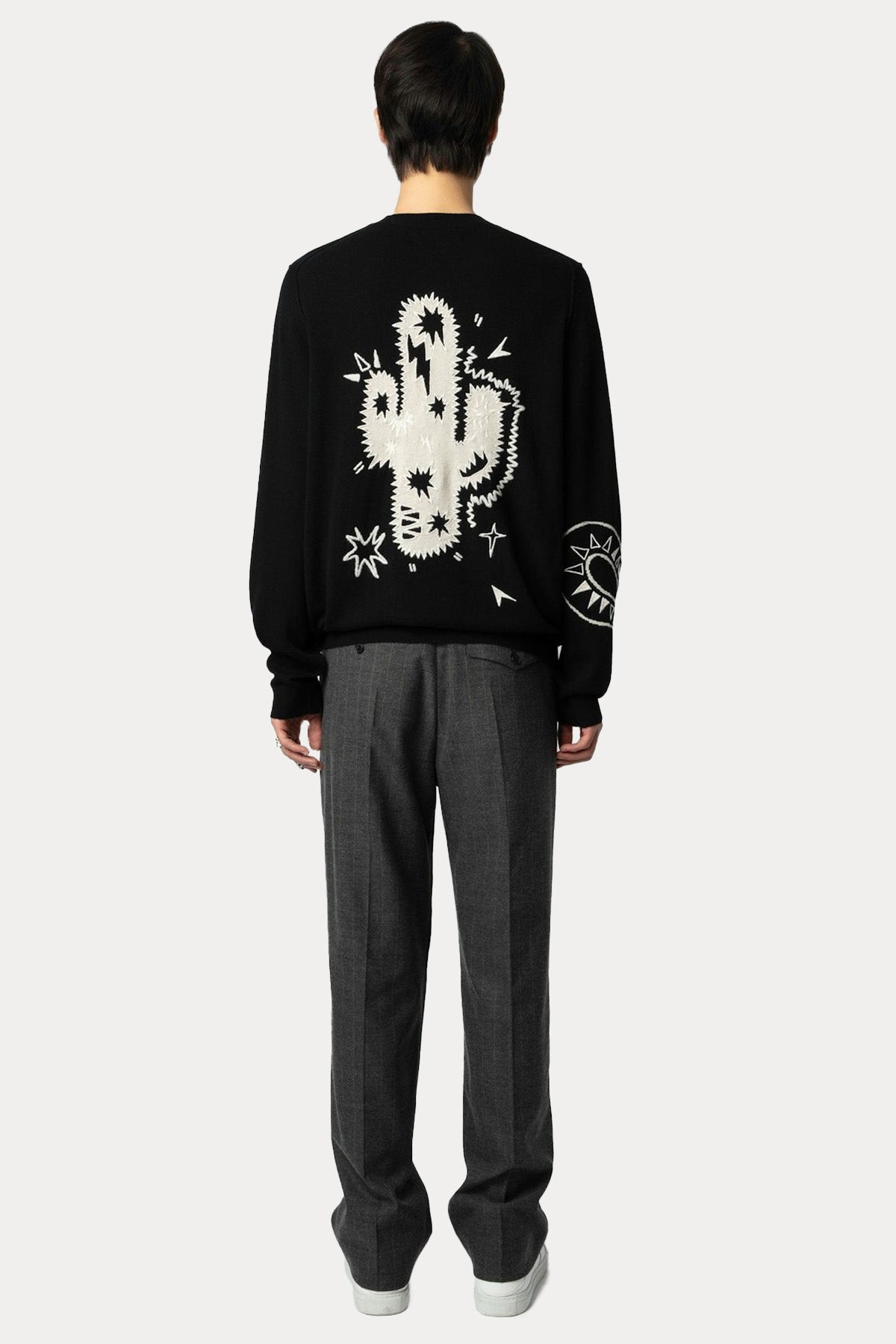 Zadig & Voltaire Sırtta Kaktüs Temalı Kaşmir Örgü Yün Triko