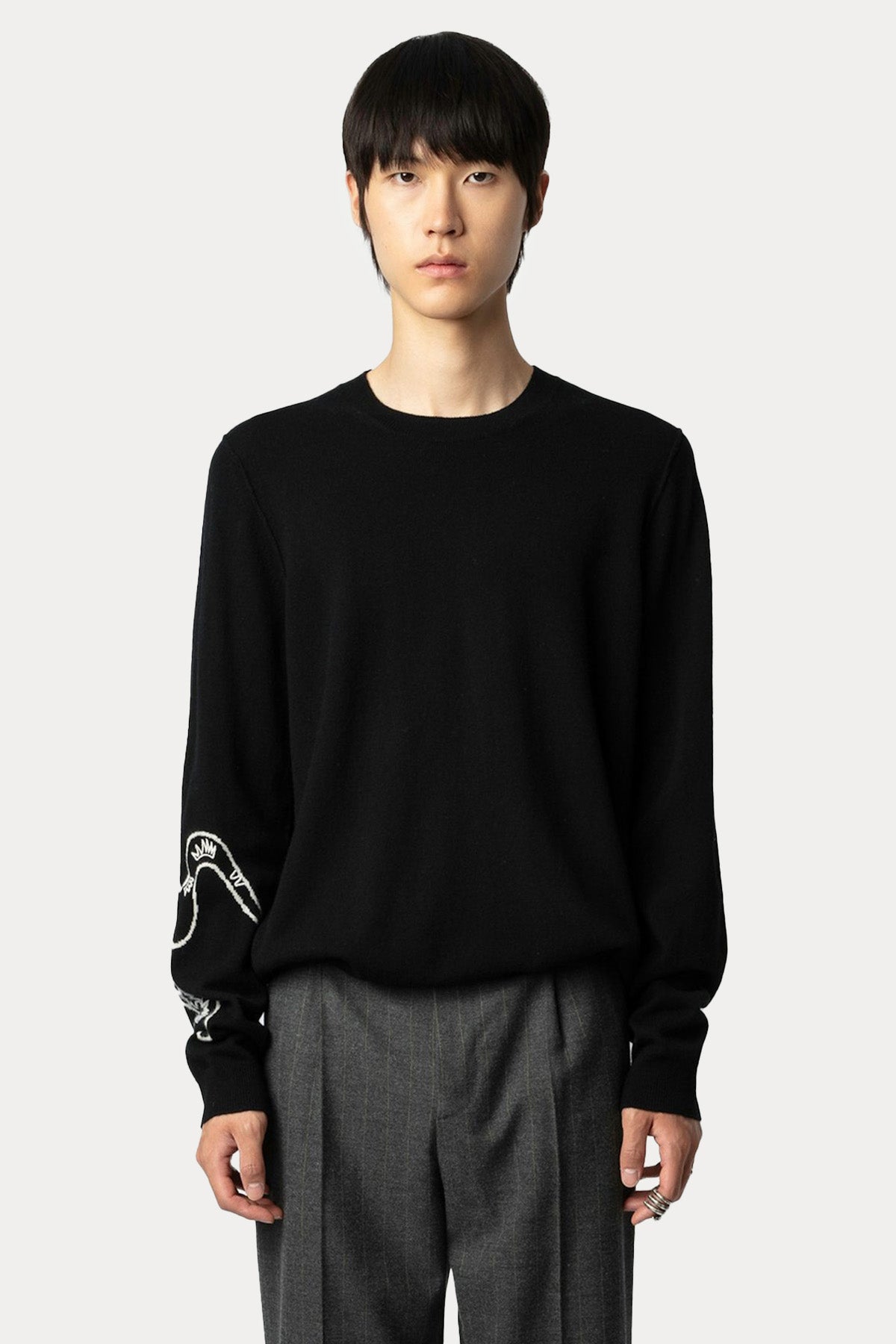 Zadig & Voltaire Sırtta Kaktüs Temalı Kaşmir Örgü Yün Triko