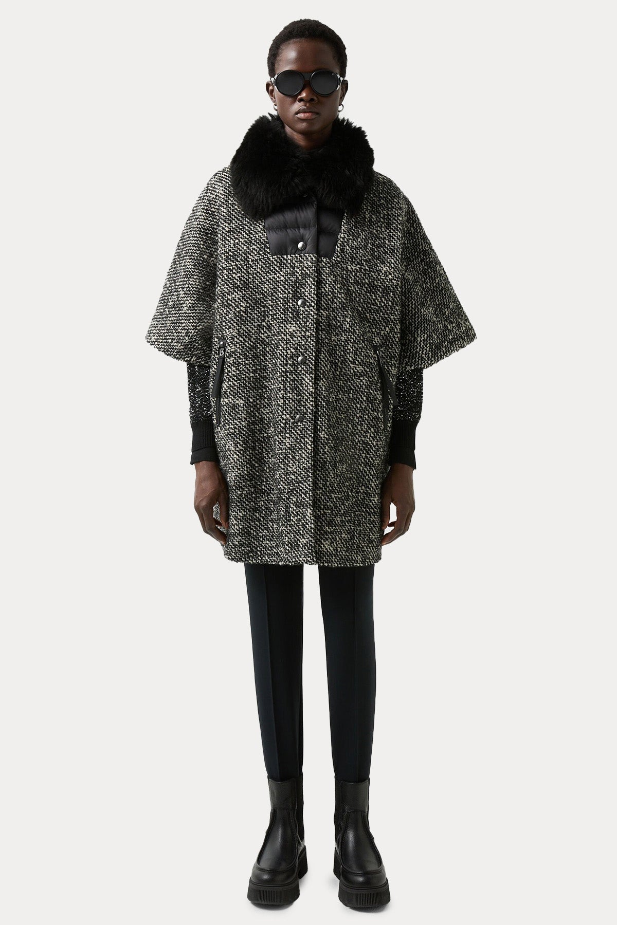 Bogner Gwen Kürklü Loose Fit Yün Kaban-Kaban-Libas