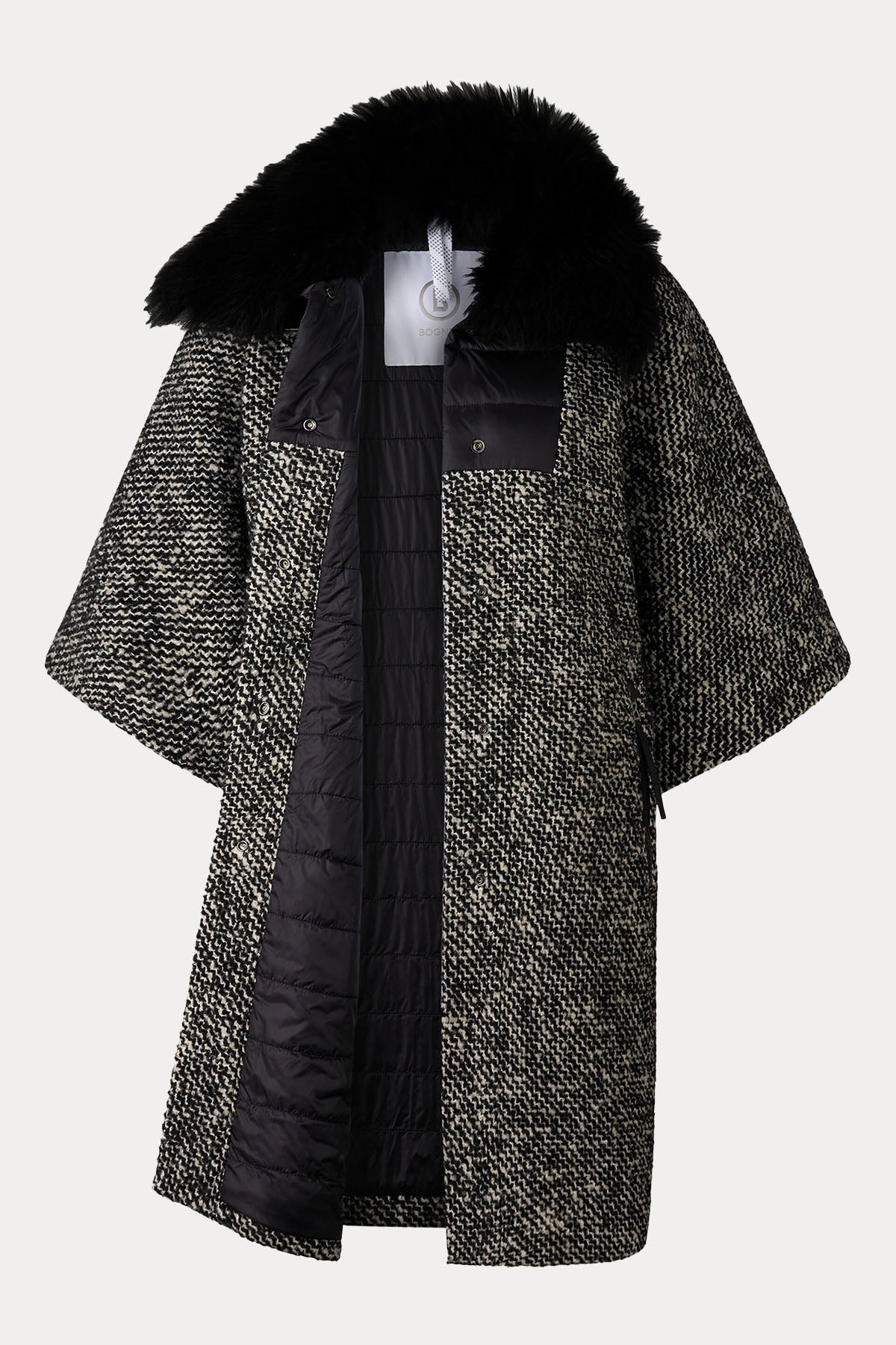 Bogner Gwen Kürklü Loose Fit Yün Kaban-Kaban-Libas