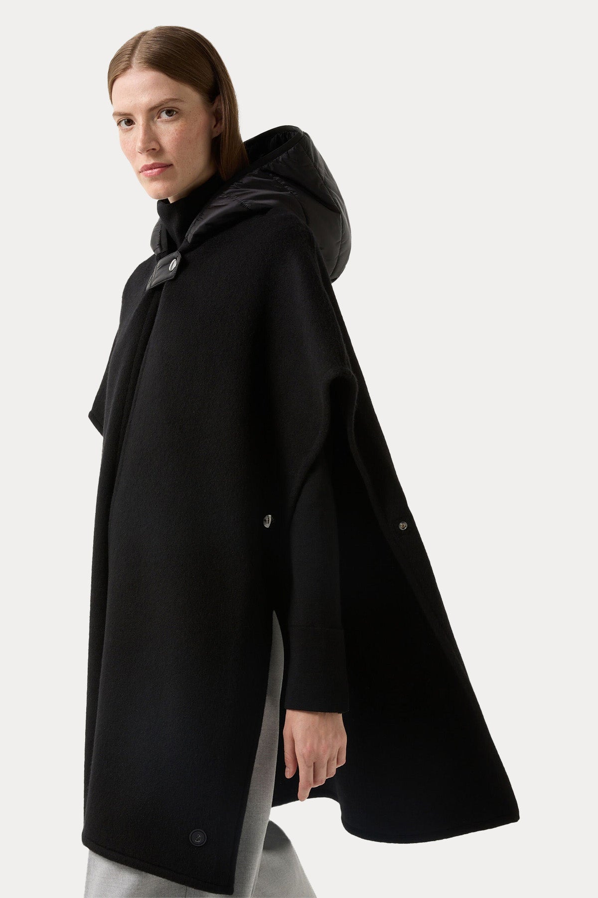 Bogner Nilla Loose Fit Kapüşonlu Yün Panço