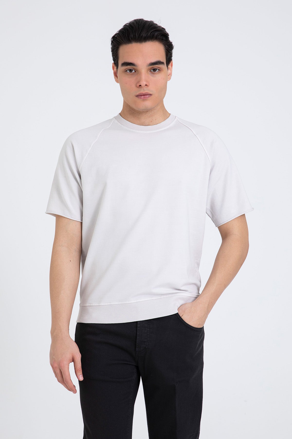 Manifattura Yuvarlak Yaka Streç Reglan Sweatshirt