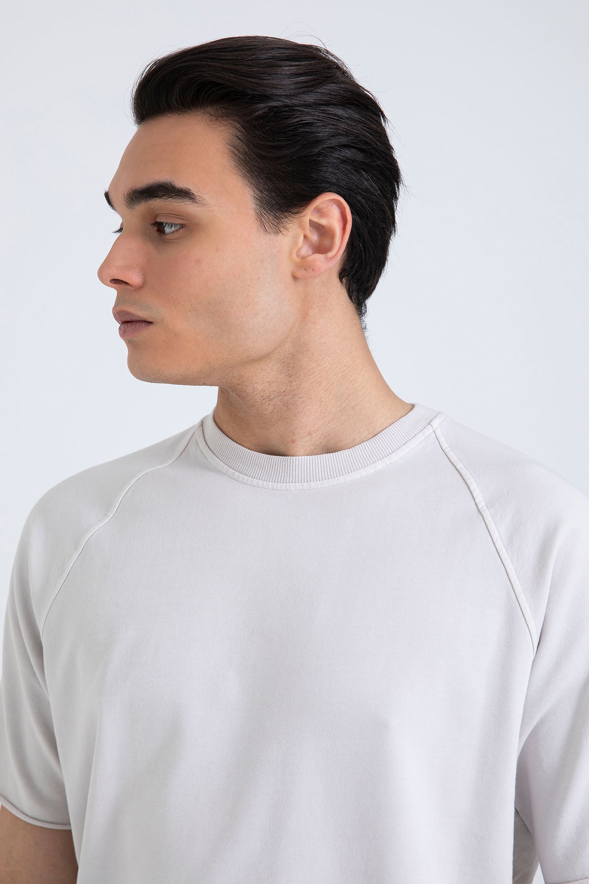 Manifattura Yuvarlak Yaka Streç Reglan Sweatshirt