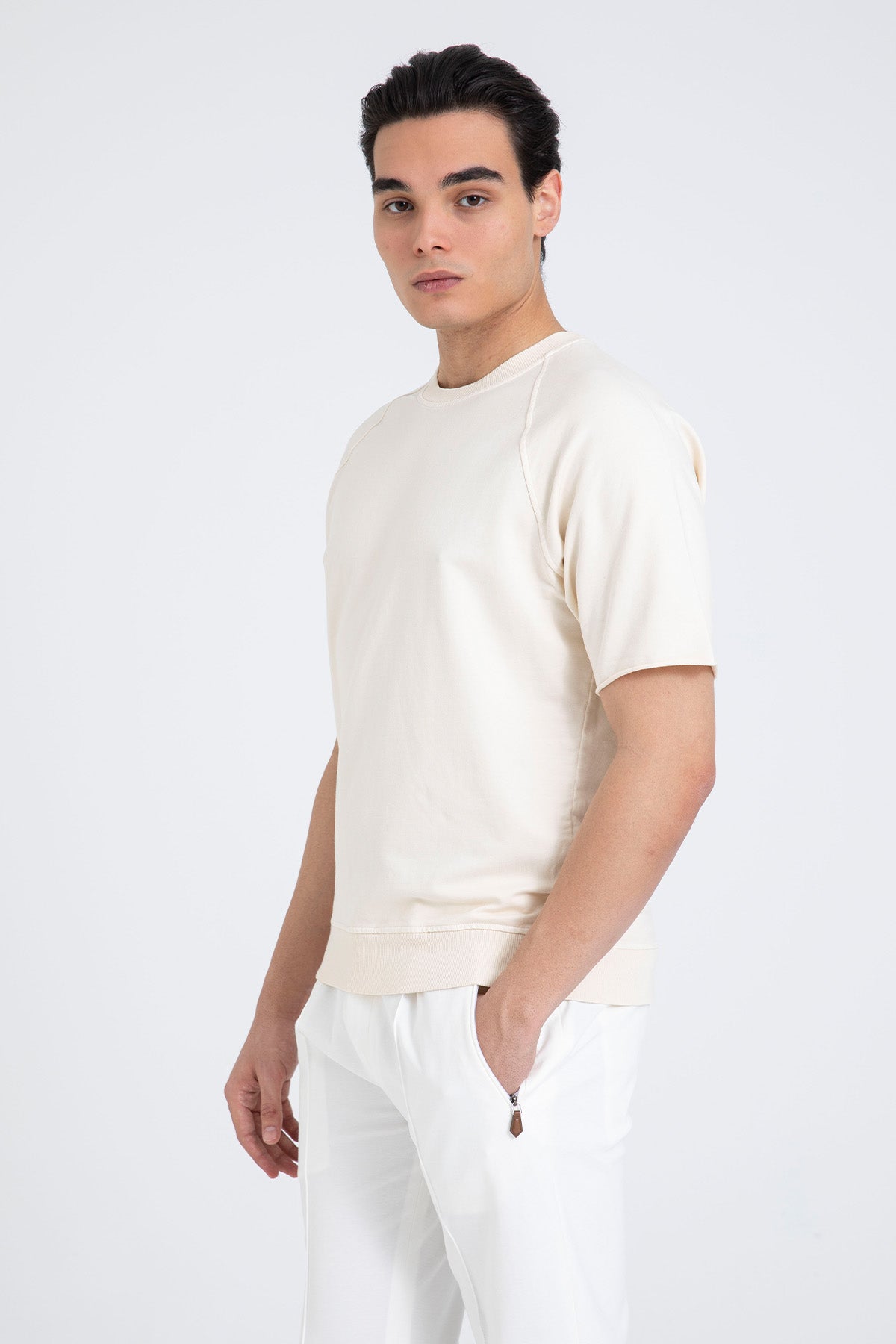 Manifattura Yuvarlak Yaka Streç Reglan Sweatshirt