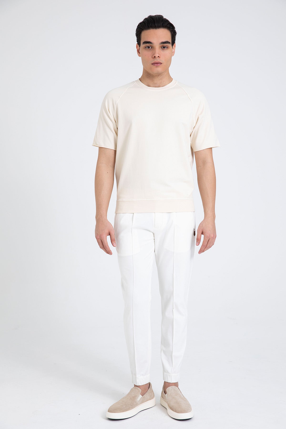 Manifattura Yuvarlak Yaka Streç Reglan Sweatshirt