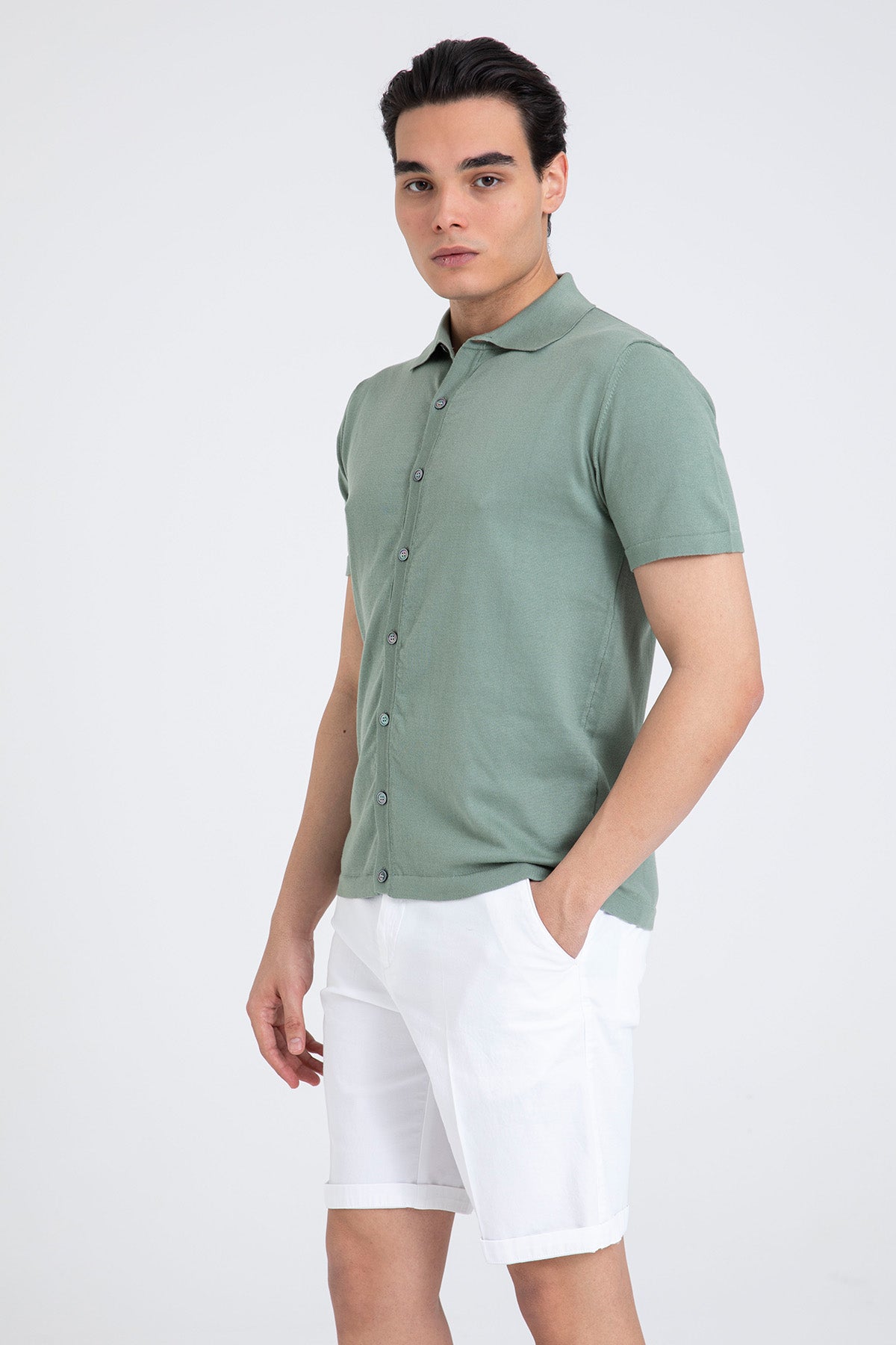 Manifattura Polo Yaka İnce Örgü Triko Gömlek