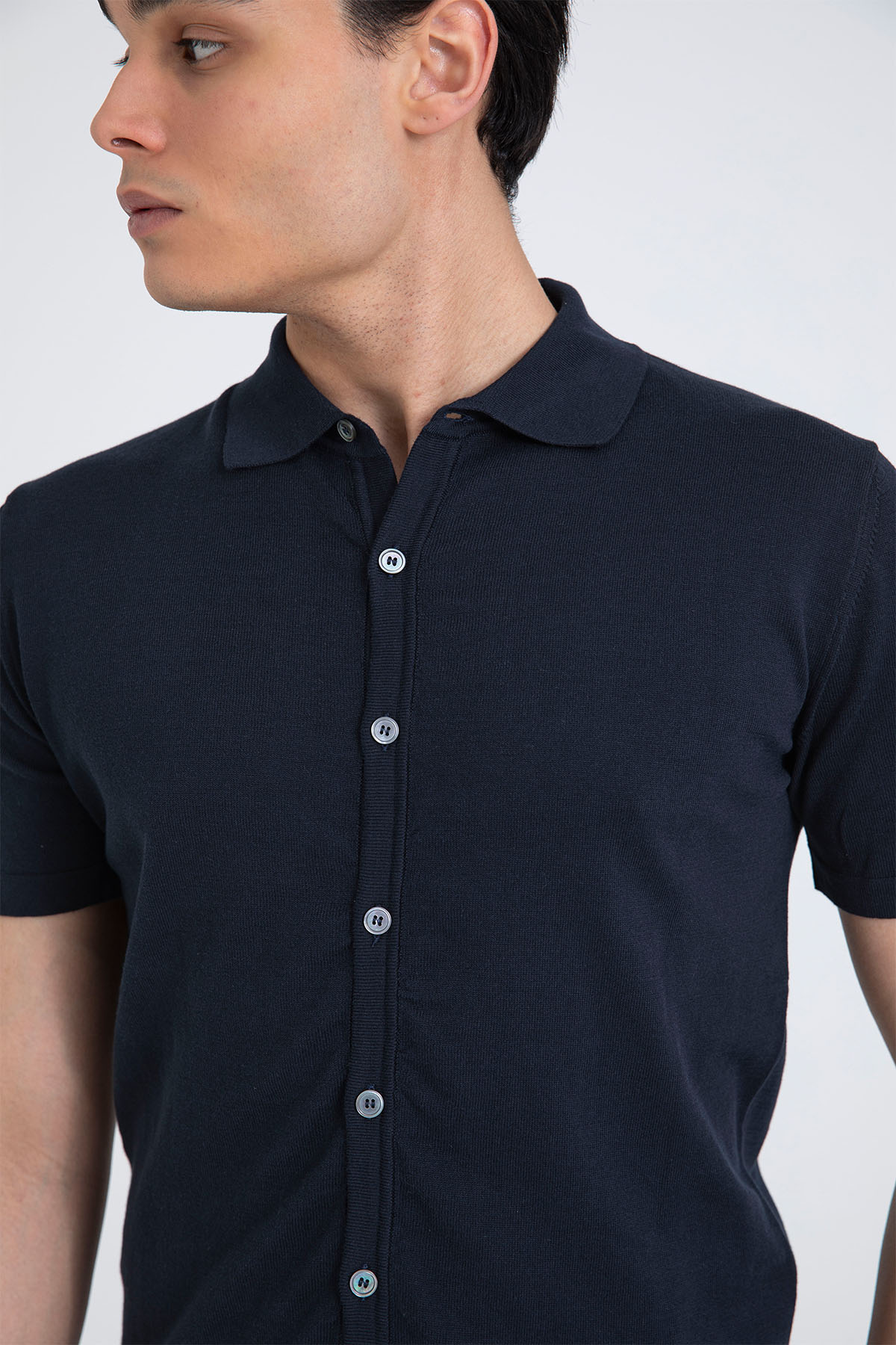 Manifattura Polo Yaka İnce Örgü Triko Gömlek